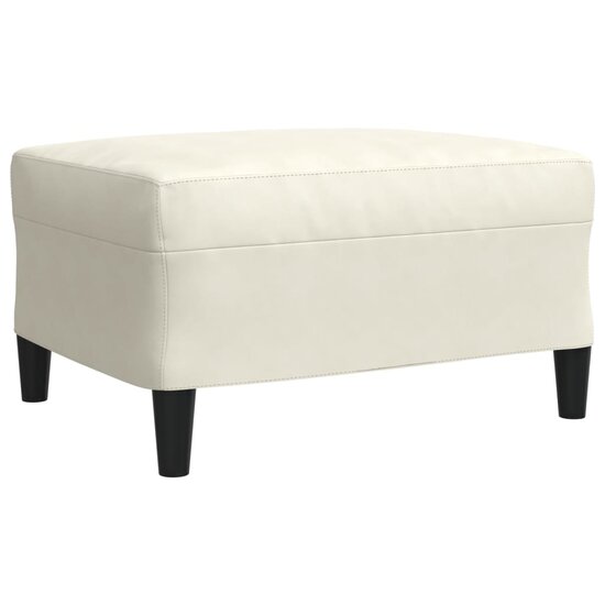 3-delige Loungeset met kussens en bolsters fluweel cr&egrave;mekleurig