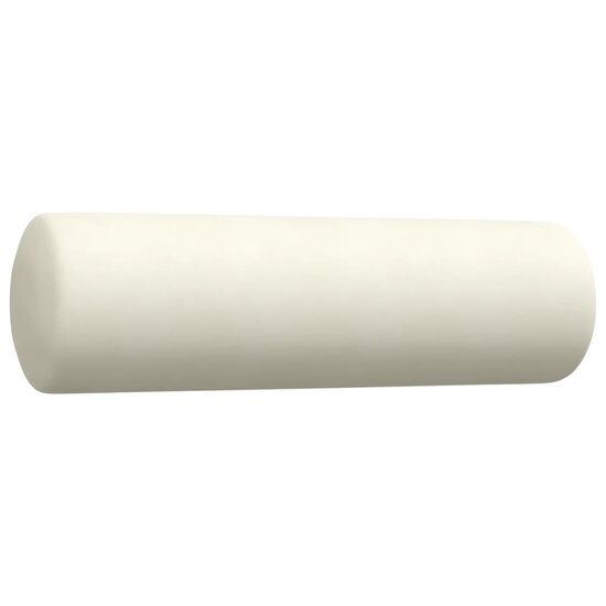 3-delige Loungeset met kussens en bolsters fluweel cr&egrave;mekleurig