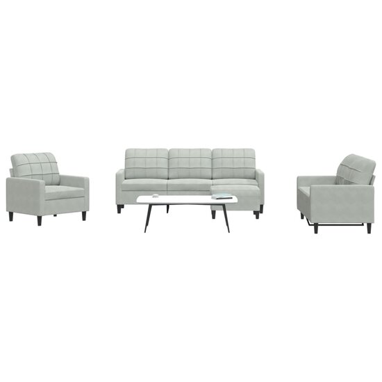 4-Delige Loungeset Met Kussens Fluweel Lichtgrijs