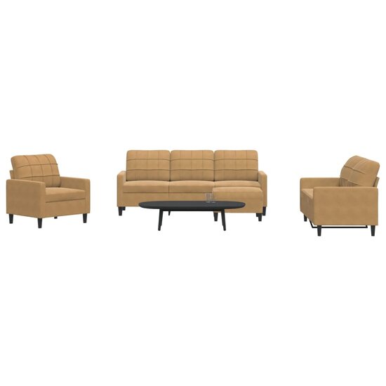 4-Delige Loungeset Met Kussens Fluweel Bruin