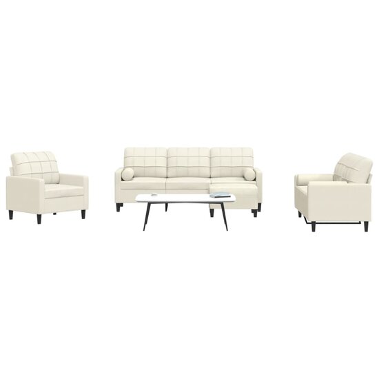 4-Delige Loungeset Met Kussens En Bolsters Fluweel Kleurig Cr&egrave;me