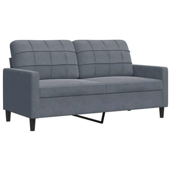 2-Delige Loungeset En Bolsters Fluweel Donkergrijs met kussens
