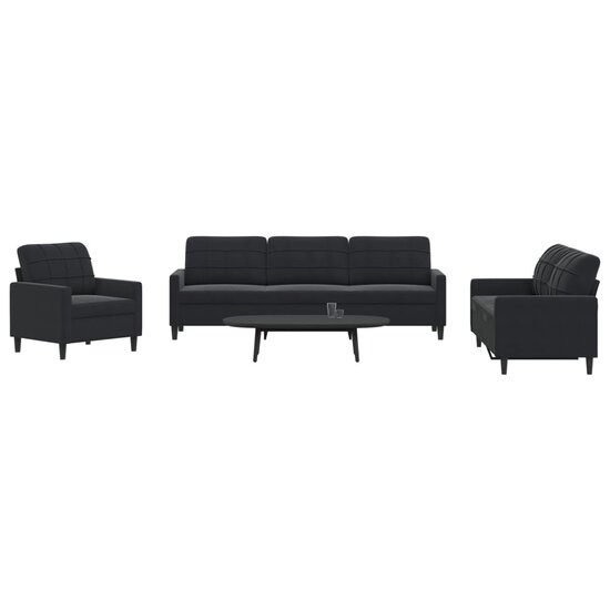 4-Delige Loungeset Met Kussens Fluweel Zwart