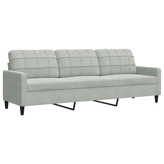 4-Delige Loungeset Met Kussens En Bolsters Fluweel Lichtgrijs