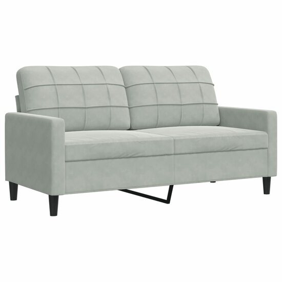 4-Delige Loungeset Met Kussens En Bolsters Fluweel Lichtgrijs