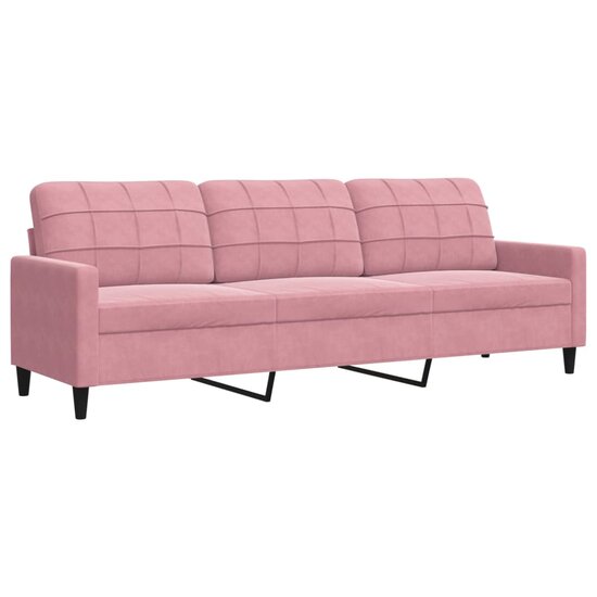 3-Delige Loungeset En Bolsters Fluweel Roze met kussens