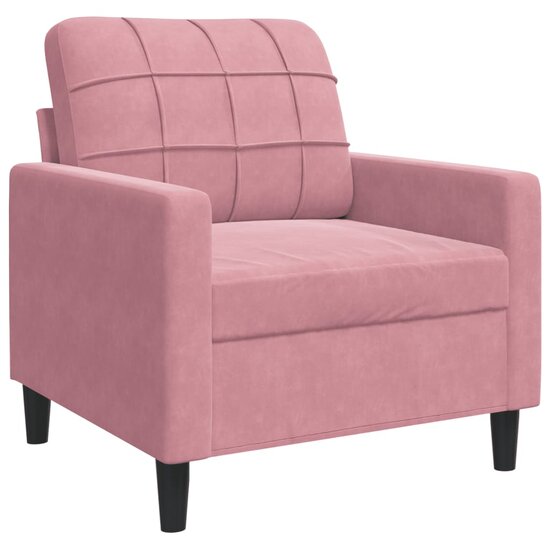3-Delige Loungeset En Bolsters Fluweel Roze met kussens