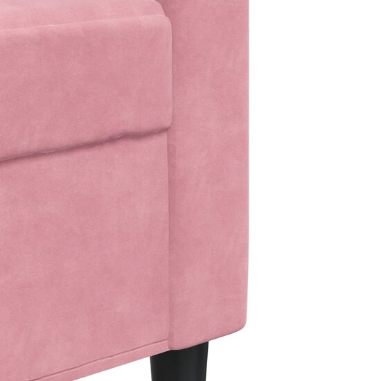 3-Delige Loungeset En Bolsters Fluweel Roze met kussens