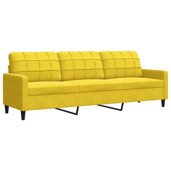 3-Delige Loungeset Met Kussens En Bolsters Fluweel Geel