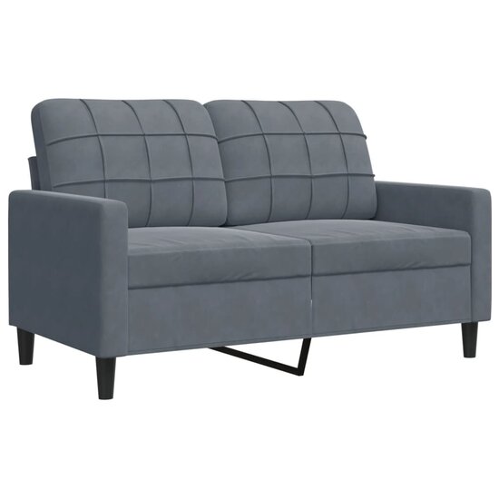 3-Delige Loungeset En Bolsters Fluweel Donkergrijs met kussens