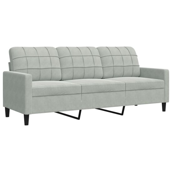 3-Delige Loungeset Met Kussens Fluweel Lichtgrijs