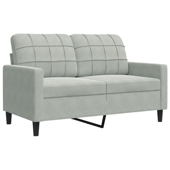 3-Delige Loungeset Met Kussens Fluweel Lichtgrijs