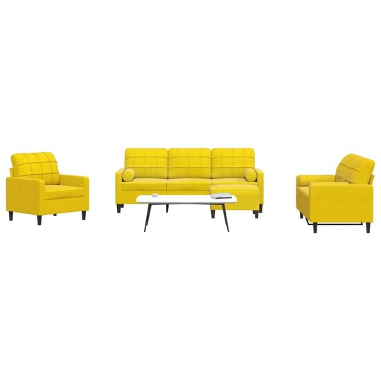 4-Delige Loungeset Met Kussens En Bolsters Fluweel Geel