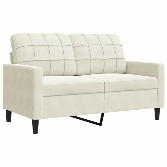 3-Delige Loungeset En Bolsters Fluweel Kleurig Cr&egrave;me met kussens
