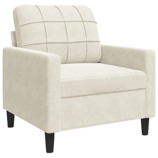 3-Delige Loungeset En Bolsters Fluweel Kleurig Cr&egrave;me met kussens