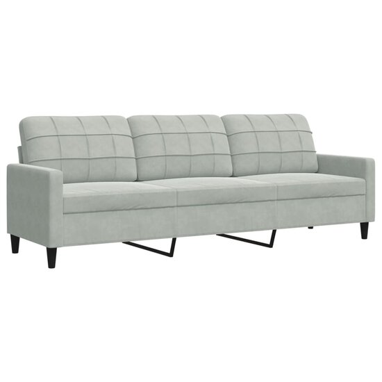 3-Delige Loungeset Met Kussens Fluweel Lichtgrijs