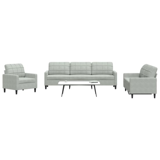 4-Delige Loungeset Met Kussens Fluweel Lichtgrijs