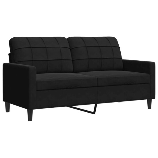 3-Delige Loungeset Met Kussens En Bolsters Fluweel Zwart