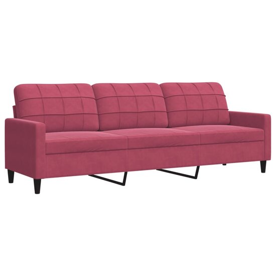2-Delige Loungeset En Bolsters Fluweel Wijnrood met kussens