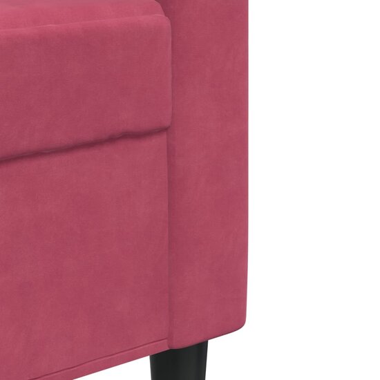 2-Delige Loungeset En Bolsters Fluweel Wijnrood met kussens