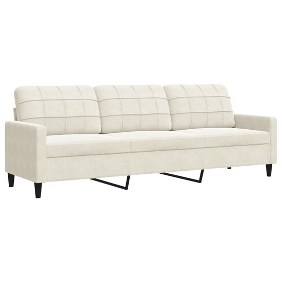 4-Delige Loungeset Met Kussens En Bolsters Fluweel Kleurig Cr&egrave;me