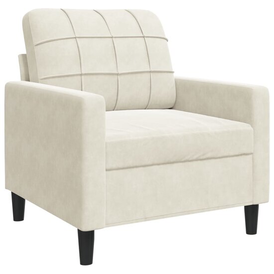 4-Delige Loungeset Met Kussens En Bolsters Fluweel Kleurig Cr&egrave;me