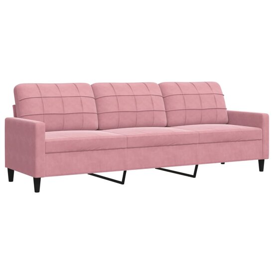 3-Delige Loungeset Met Kussens En Bolsters Fluweel Roze