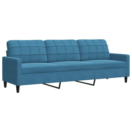 3-Delige Loungeset Met Kussens En Bolsters Fluweel Blauw