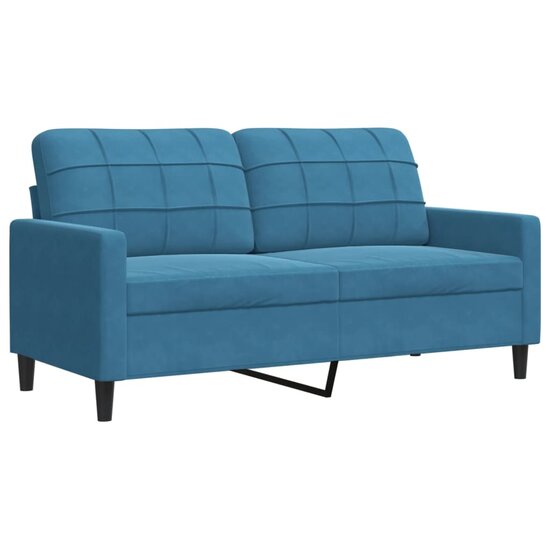 3-Delige Loungeset Met Kussens En Bolsters Fluweel Blauw