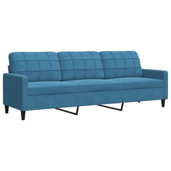 3-Delige Loungeset En Bolsters Fluweel Blauw met kussens