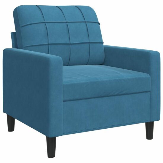 3-Delige Loungeset En Bolsters Fluweel Blauw met kussens