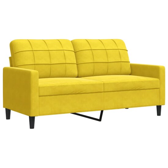 2-Delige Loungeset En Bolsters Fluweel Geel met kussens