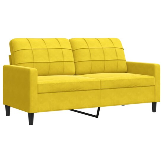 3-Delige Loungeset En Bolsters Fluweel Geel met kussens