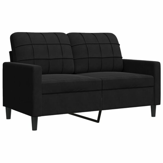 2-Delige Loungeset En Bolsters Fluweel Zwart met kussens