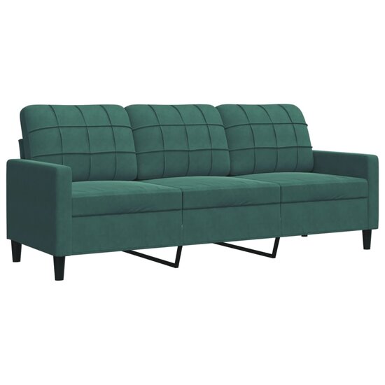 3-Delige Loungeset Met Kussens En Bolsters Fluweel Donkergroen
