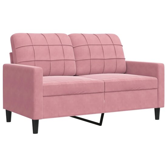2-Delige Loungeset En Bolsters Fluweel Roze met kussens