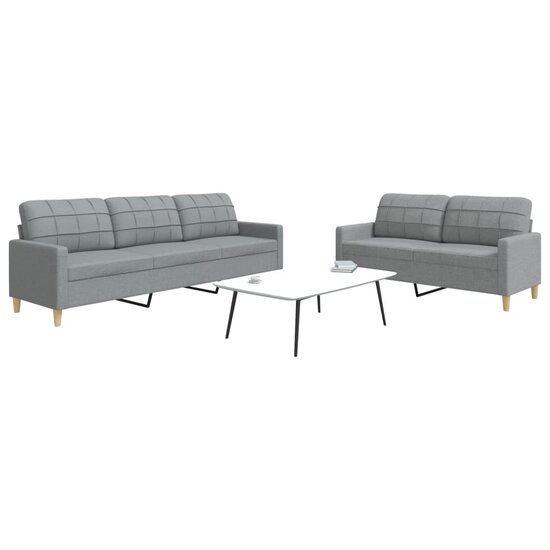 2-Delige Loungeset Stof Lichtgrijs