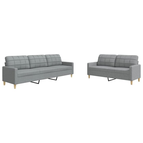 2-Delige Loungeset Stof Lichtgrijs