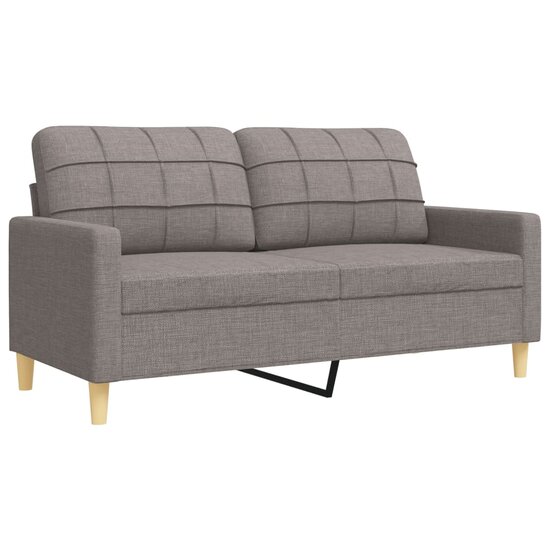 3-Delige Loungeset Met Sierkussens Stof Taupe