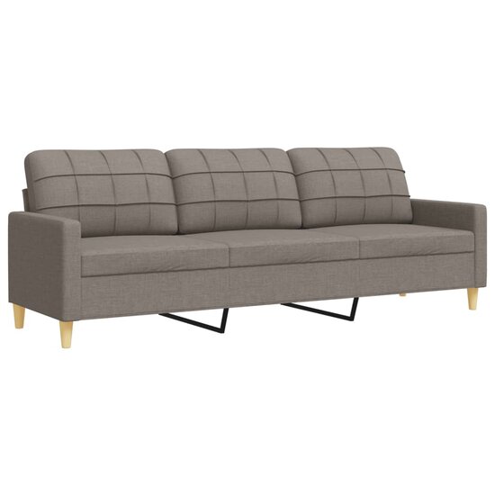 3-Delige Loungeset Met Sierkussens Stof Taupe