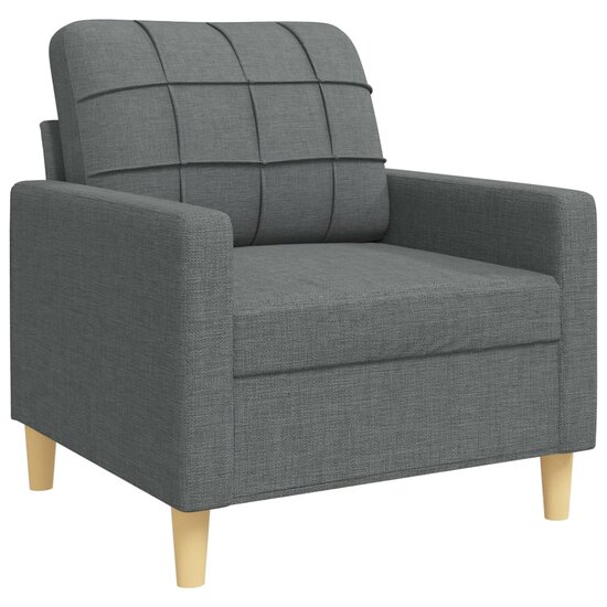 3-Delige Loungeset Met Sierkussens Stof Donkergrijs