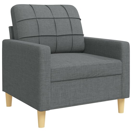 4-Delige Loungeset Met Voetenbank En Kussens Stof Donkergrijs