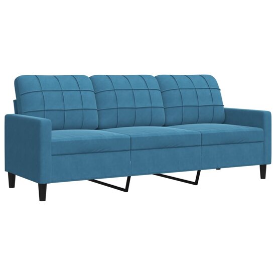 3-delige Loungeset met kussens en bolsters fluweel blauw