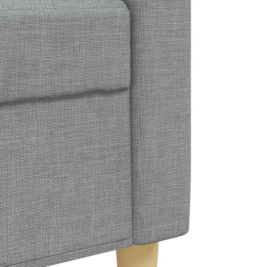 3-delige Loungeset met voetenbank en kussens stof lichtgrijs