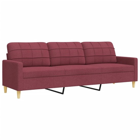 2-delige Loungeset met sierkussens stof wijnrood