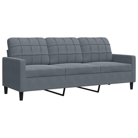 2-Delige Loungeset En Bolsters Fluweel Donkergrijs met kussens