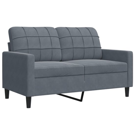2-Delige Loungeset En Bolsters Fluweel Donkergrijs met kussens