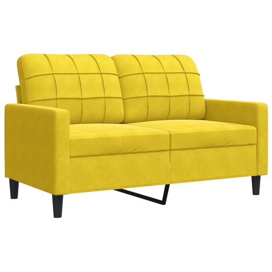 3-Delige Loungeset Met Kussens En Bolsters Fluweel Geel