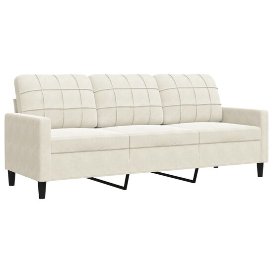2-Delige Loungeset En Bolsters Fluweel Kleurig Cr&egrave;me met kussens