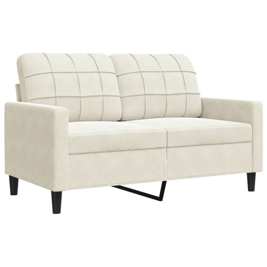 2-Delige Loungeset En Bolsters Fluweel Kleurig Cr&egrave;me met kussens